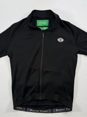District Vision Men's Black Full-Zip Cycling Jersey